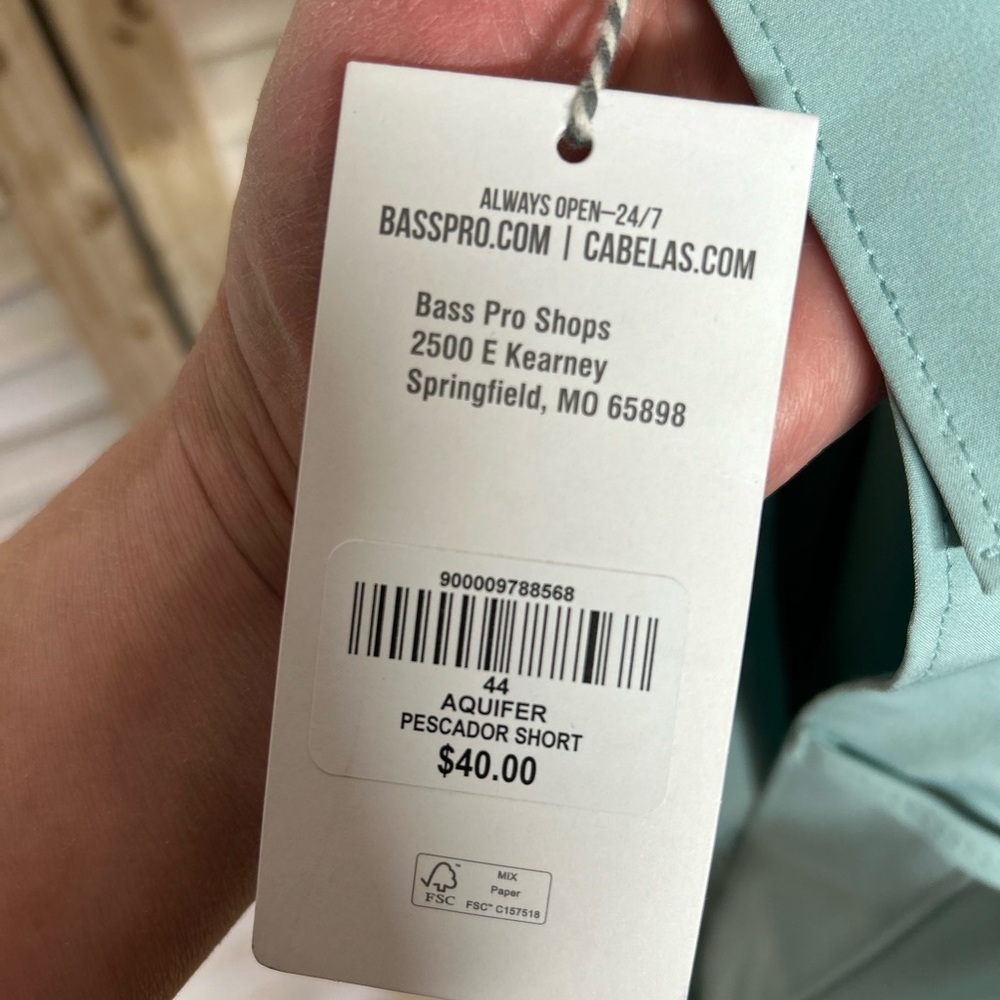 Bass Pro Shops Men's Teal Flat Front Shorts - Picture 4 of 8